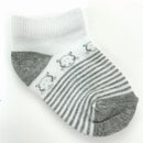 Piero Liventi Animal White/Grey Stripes Baby Socks.