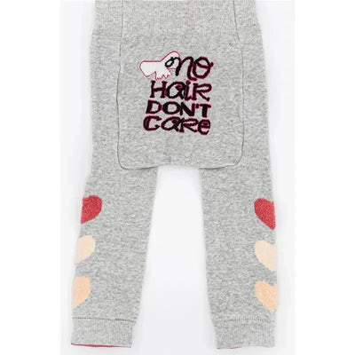 Piero Liventi Grey No Hair Don't Care Baby Girl Leggings  Image 1