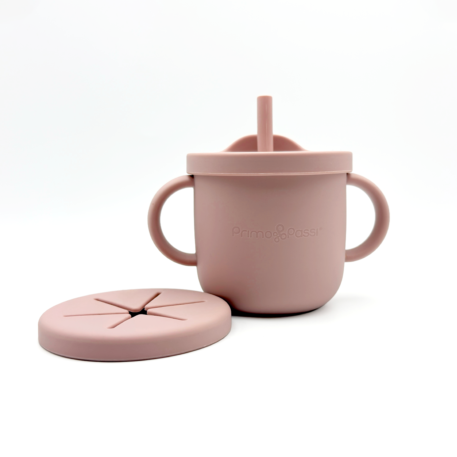 Primo Passi - Silicone Carrot Freezer + Food Feeder + Spoon 2-Pack + Suction Bowl + Suction Plate + Training Cup And Snack Cup - Rose Pink