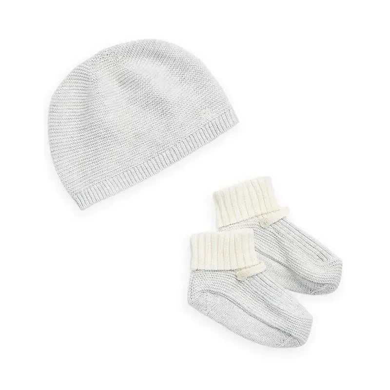 Polo Ralph Lauren Baby - 2Pk Organic Cotton Sweater Beanie & Booties, Quartz Heather Image 1