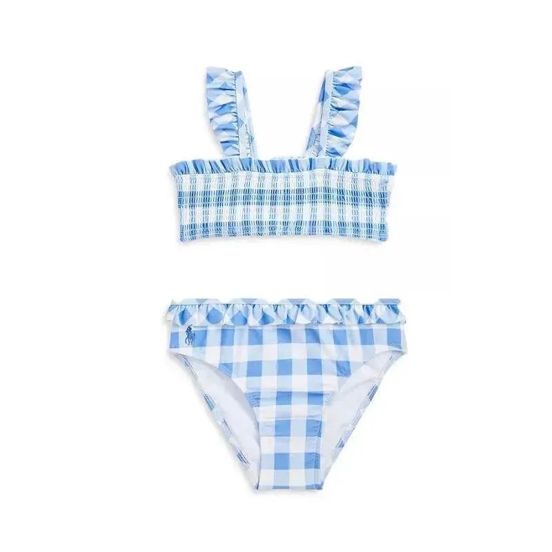 Polo Ralph Lauren Baby - 2Pk Smocked Top Gingham Swimsuit, Harbor Island Blue Image 1