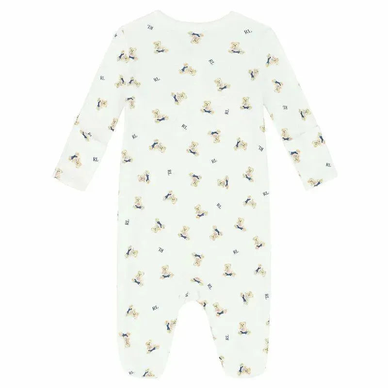 Polo Ralph Lauren Baby - Boys Printed Cotton Coverall, White/Blue Image 2
