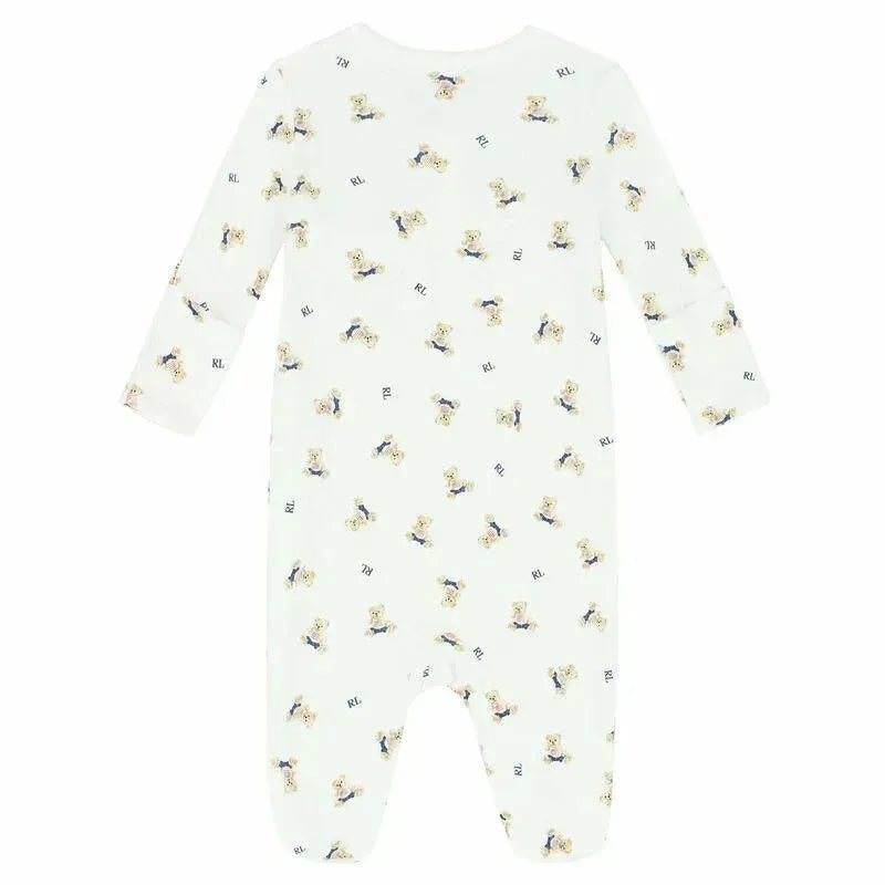 Polo Ralph Lauren Baby - Boys Printed Cotton Coverall, White/Blue Image 2