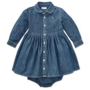 Polo Ralph Lauren Baby - Shirred Denim Shirtdress, Indigo Image 1