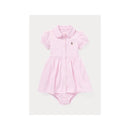 Polo Ralph Lauren Baby - Striped Knit Oxford Dress & Bloomer, Camel Pink Image 1