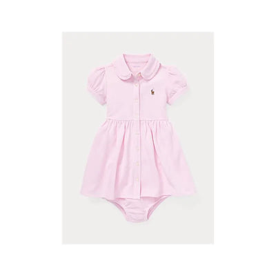 Polo Ralph Lauren Baby - Striped Knit Oxford Dress & Bloomer, Camel Pink Image 1