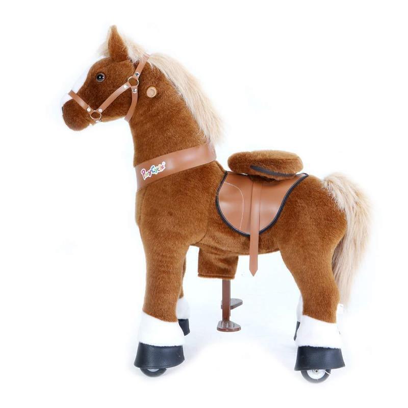 Ponycycle Light Brown Horse 3-5 Years Old, Ride on Horse Plush Toy, Kids Riding Toy, Brown Pony Horse Image 3