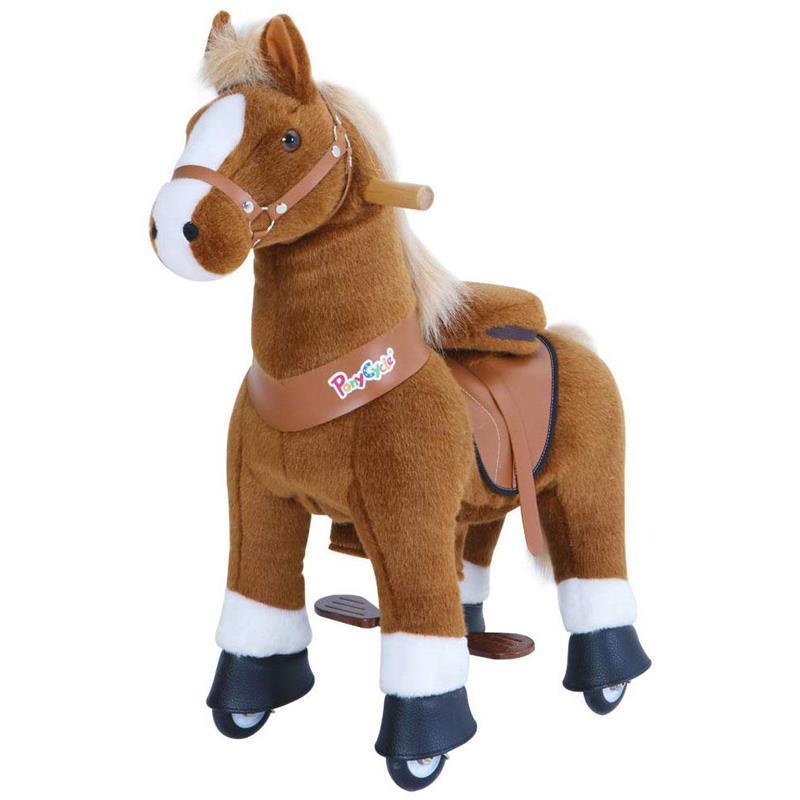 Ponycycle Light Brown Horse 3-5 Years Old, Ride on Horse Plush Toy, Kids Riding Toy, Brown Pony Horse Image 4