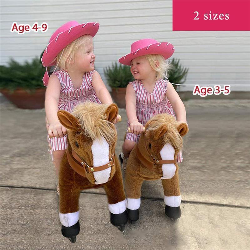 Ponycycle Light Brown Horse 3-5 Years Old, Ride on Horse Plush Toy, Kids Riding Toy, Brown Pony Horse Image 5