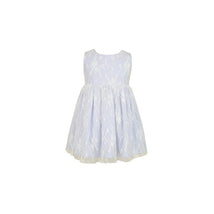 Popatu - Baby Girls Light Blue Floral Lace Overlay Dress Image 1