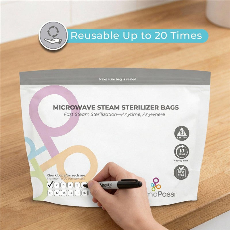Primo Passi 10Pc Microwave Steam Sterilizer Bags Image 2
