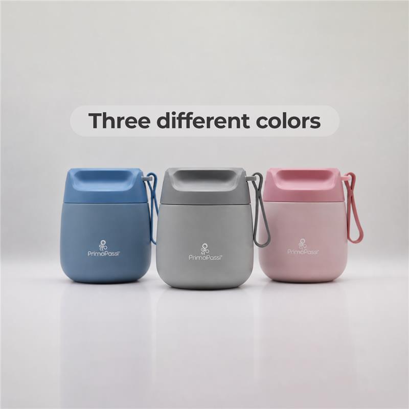 Primo Passi 12 oz Insulated Food Jar for Kids & Babies, Dusty Blue Image 4