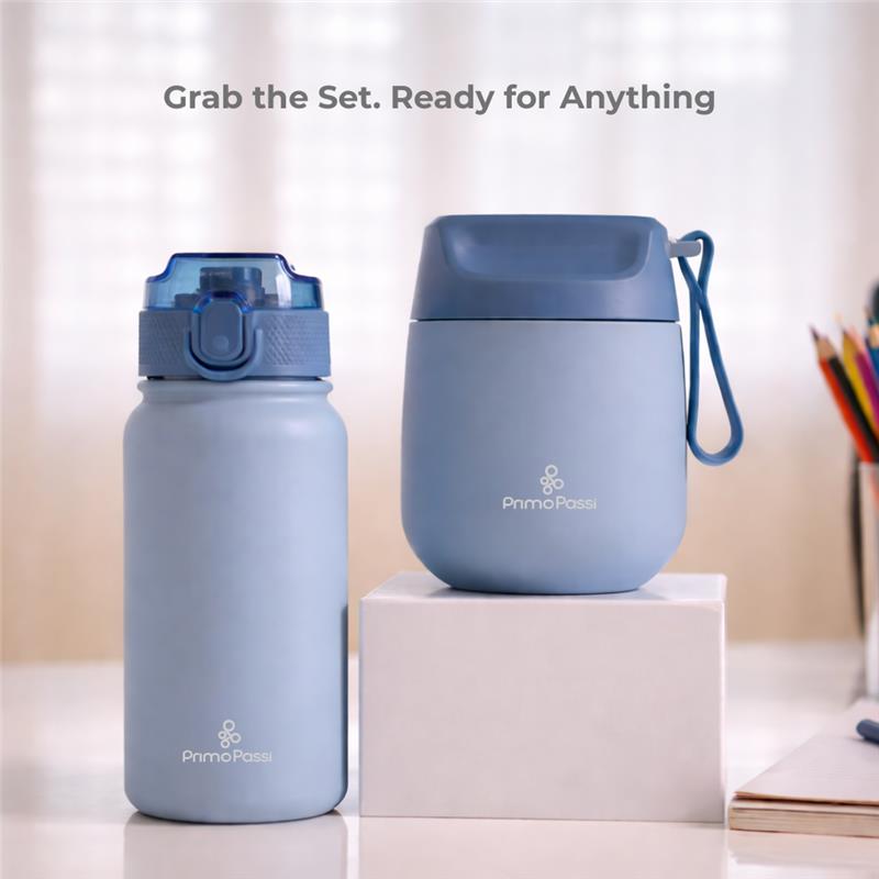Primo Passi 12 oz Kids Insulated Straw Water Bottle, Blue Image 4