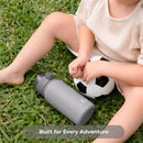 Primo Passi 12 oz Kids Insulated Straw Water Bottle, Gray Image 3