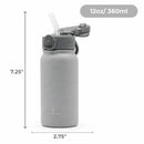 Primo Passi 12 oz Kids Insulated Straw Water Bottle, Gray Image 4