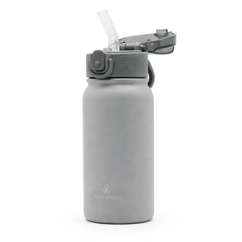Primo Passi 12 oz Kids Insulated Straw Water Bottle, Gray Image 5
