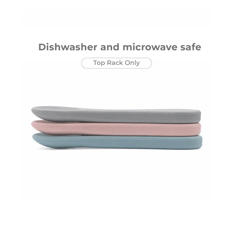Primo Passi 2Pk Silicone Spoon, Dusty Blue Image 3