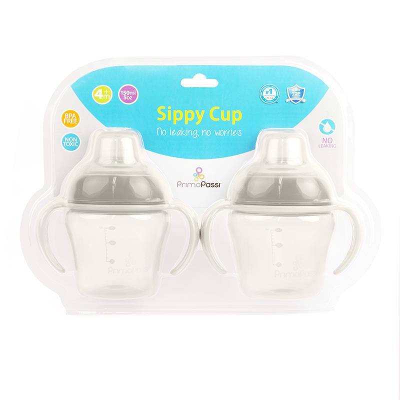 Primo Passi - 2Pk Grey Sippy Cups 4M, 5 Oz Image 3