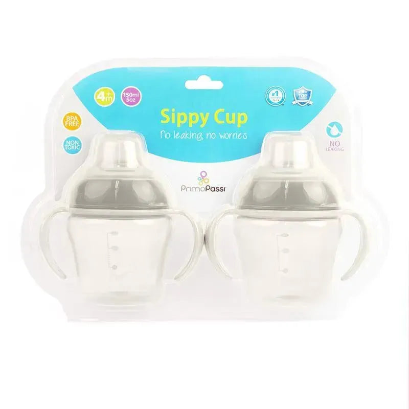 Primo Passi - 2Pk Grey Sippy Cups 4M, 5 Oz Image 3