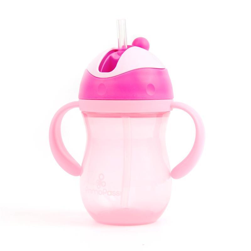 Primo Passi - 9 Oz Pink Straw Cup Image 1