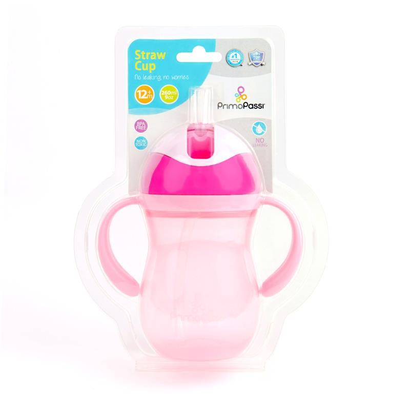 Primo Passi - 9 Oz Pink Straw Cup Image 4