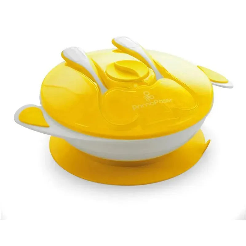 Primo Passi Baby Suction Bowl with Utensils, Yellow Image 1