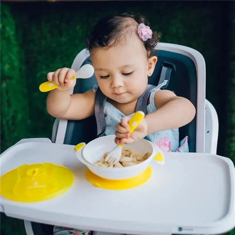 Primo Passi Baby Suction Bowl with Utensils, Yellow Image 4