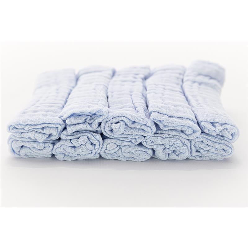 Primo Passi - 10Pk Baby Muslin Washcloths, Blue Image 3