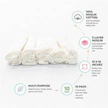 Primo Passi Baby Washcloths, White Image 2