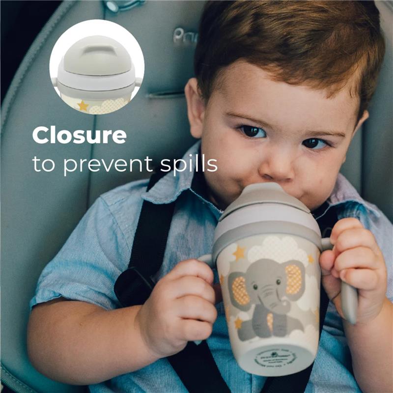 Primo Passi - Bamboo Fiber Kids Cup With Handle/Straw, Little Elephant Image 3