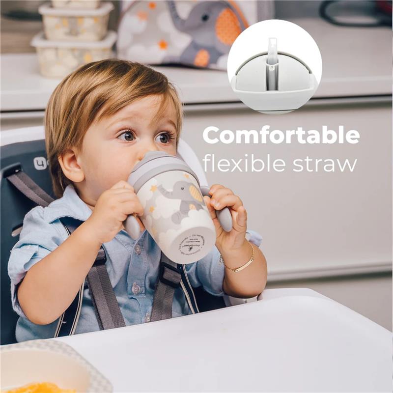 Primo Passi - Bamboo Fiber Kids Cup With Handle/Straw, Little Elephant Image 5