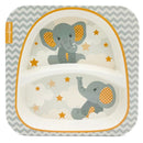 Primo Passi - Divided Square Bamboo Plate for Kids, Little Elephant Image 1