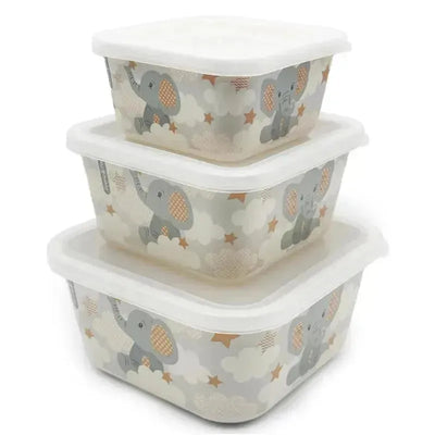 Primo Passi - 3Pk Bamboo Little Elephant Fiber Kids Food Containers Image 1
