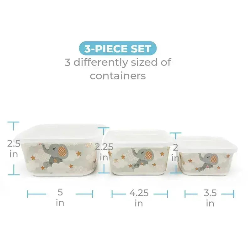 Primo Passi - 3Pk Bamboo Little Elephant Fiber Kids Food Containers Image 4