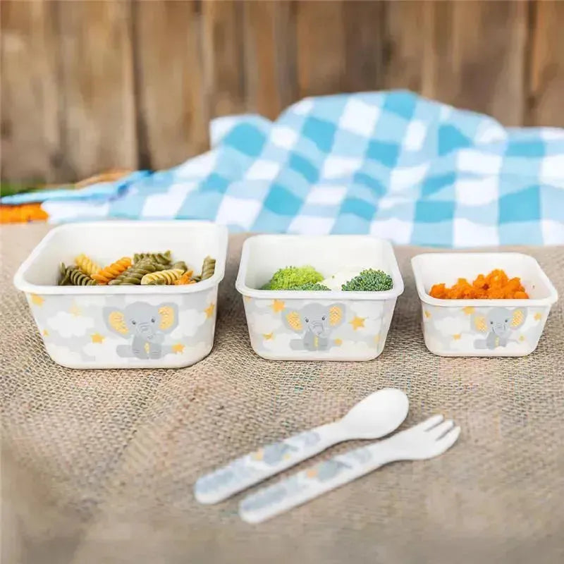 Primo Passi - 3Pk Bamboo Little Elephant Fiber Kids Food Containers Image 5