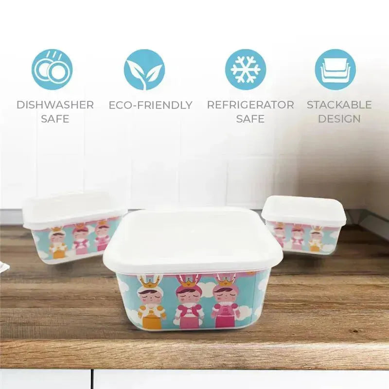 Primo Passi - 3Pk Bamboo Fiber Kids Food Containers Set, Metoo Image 3