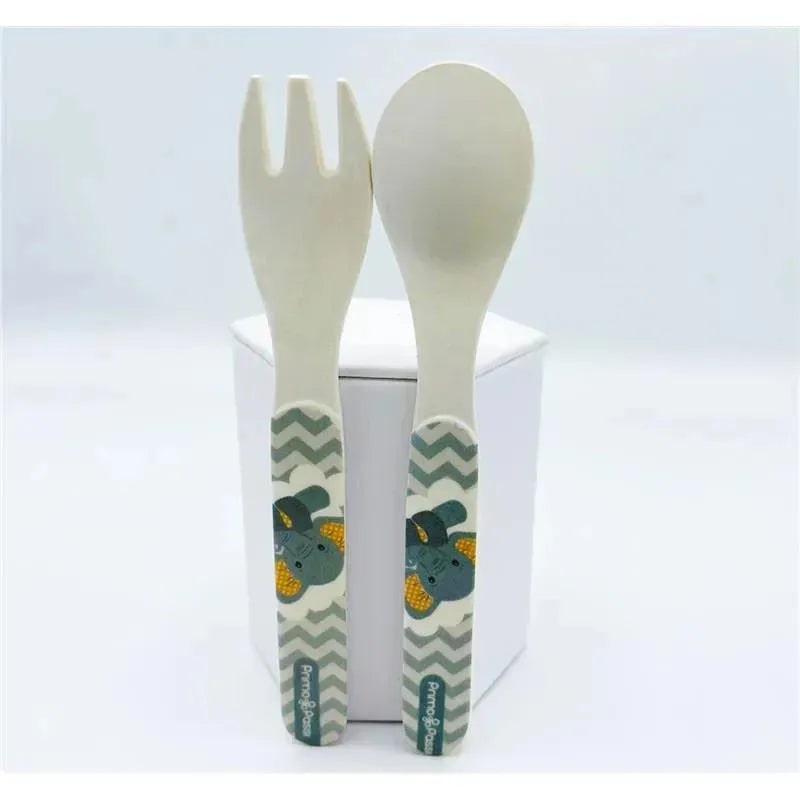 Primo Passi - Bamboo Fiber Kids Spoon & Fork, Little Elephant Image 3