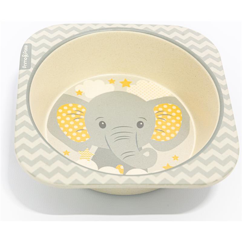 Primo Passi - Bamboo Fiber Kids Square Bowl, Little Elephant Image 4