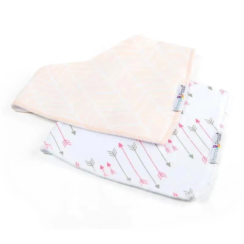 Primo Passi - 2Pk White/Pink Arrows Bandana Bib Image 3