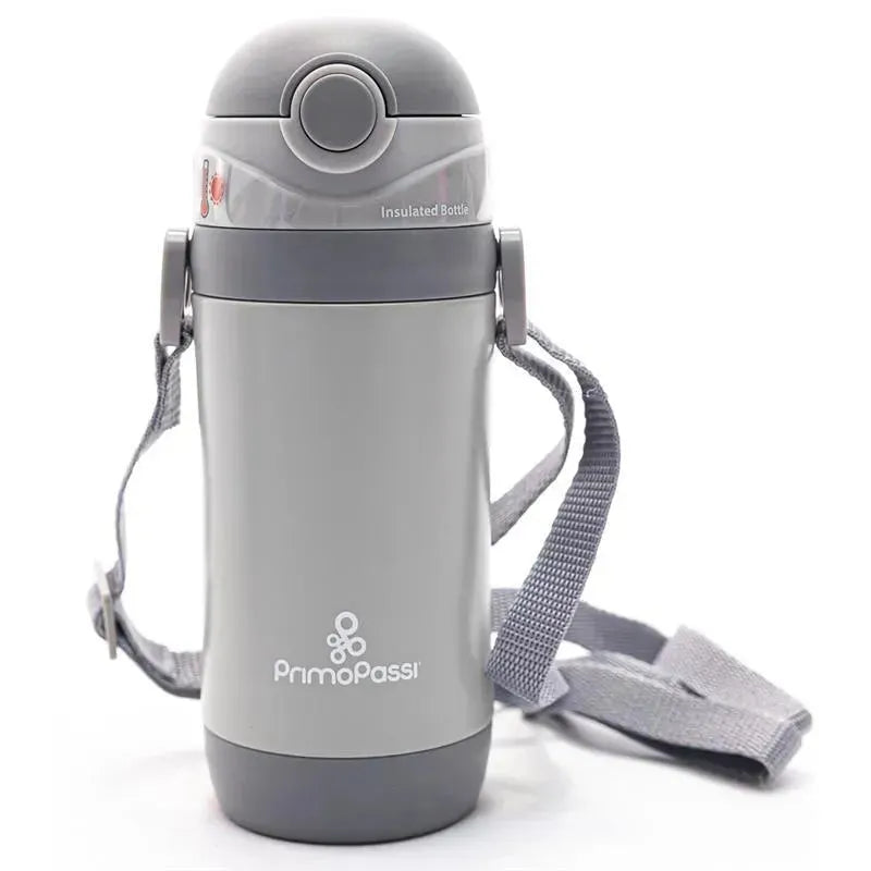 Primo Passi - Insulated Straw Bottle 12oz/350ml, Grey Image 1