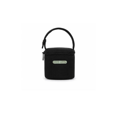 Primo Passi Pacifier Bag in black, featuring a zippered closure and a sturdy carrying handle.