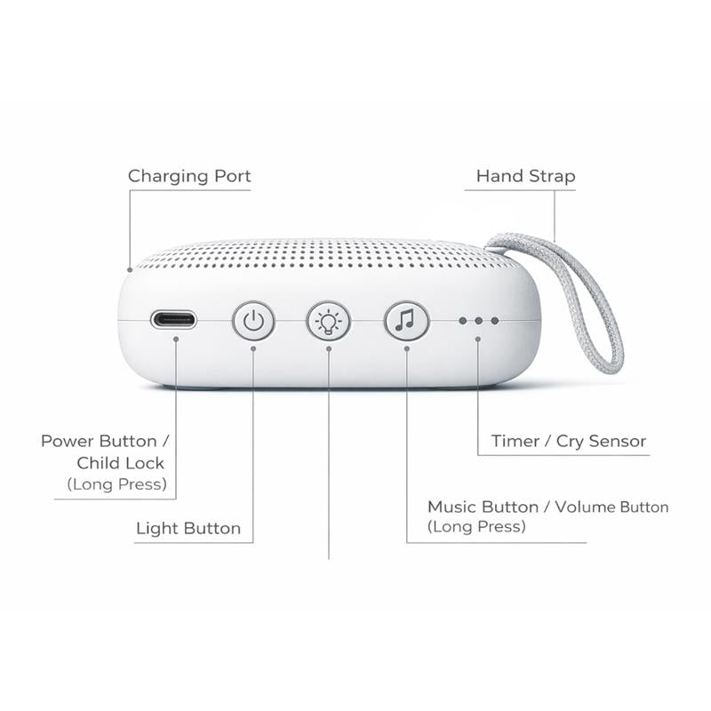 Primo Passi Portable Baby White Noise Machine with Night Light & Cry Detection Image 2