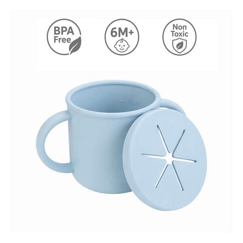 Primo Passi - Silicone Carrot Freezer + Food Feeder + Spoon 2-Pack + Suction Bowl + Suction Plate + Training Cup And Snack Cup - Dusty Blue Image 14