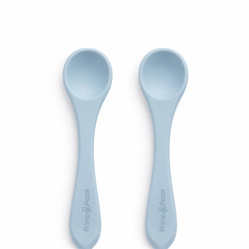 Primo Passi - Silicone Carrot Freezer + Food Feeder + Spoon 2-Pack + Suction Bowl + Suction Plate + Training Cup And Snack Cup - Dusty Blue Image 7