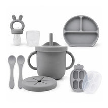 Primo Passi - Silicone Carrot Freezer + Food Feeder + Spoon 2-Pack + Suction Bowl + Suction Plate + Training Cup And Snack Cup - Senior Grey Image 1