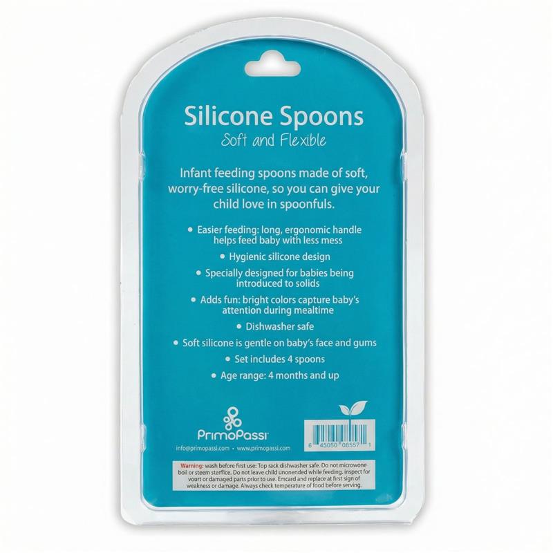 Primo Passi - 4Pk Silicone Spoon, Pink/Yellow Image 6