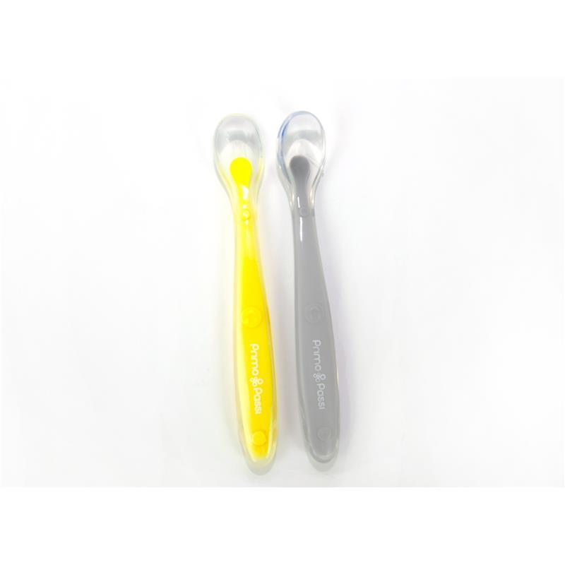 Primo Passi - 4Pk Silicone Spoon, Grey/Yellow Image 2