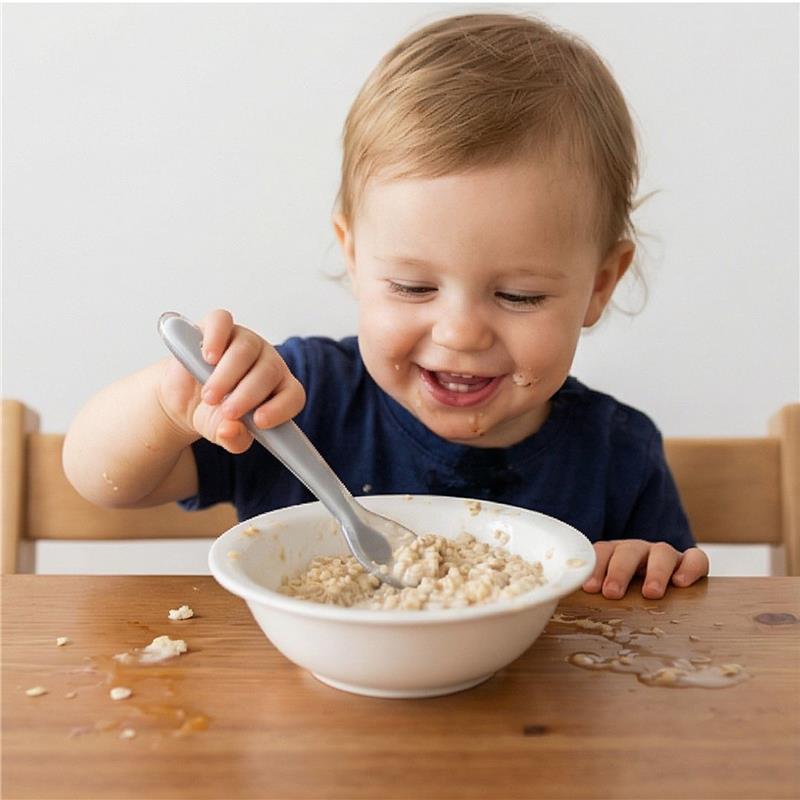 Primo Passi - 4Pk Silicone Spoon, Grey/Yellow Image 3