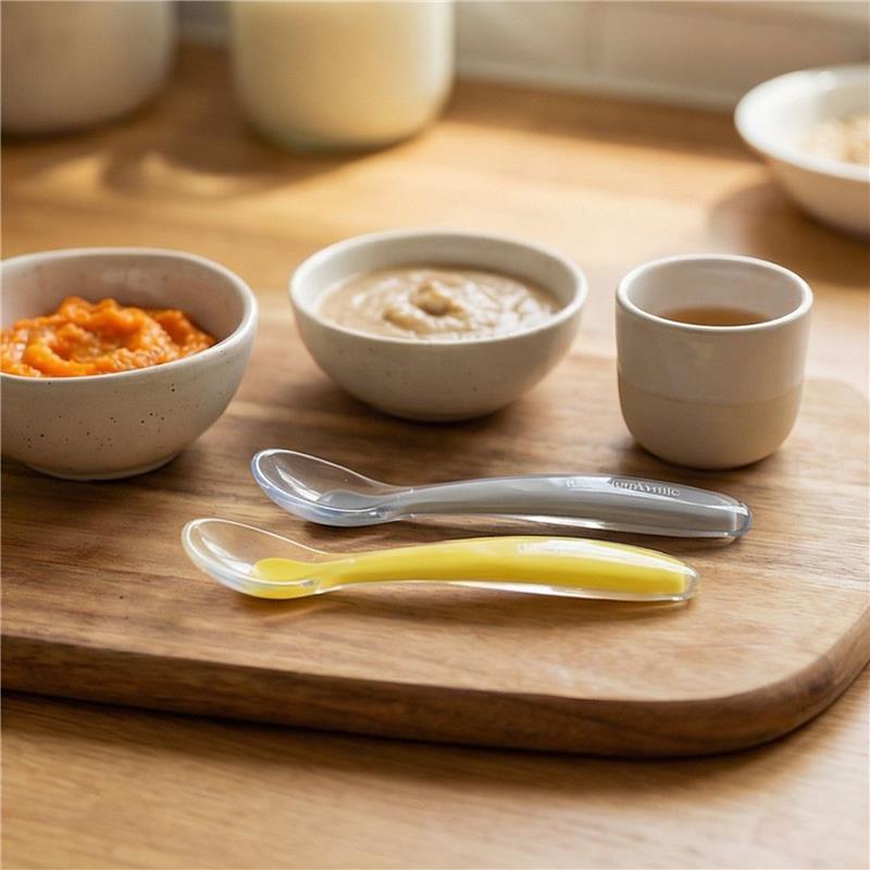 Primo Passi - 4Pk Silicone Spoon, Grey/Yellow Image 5