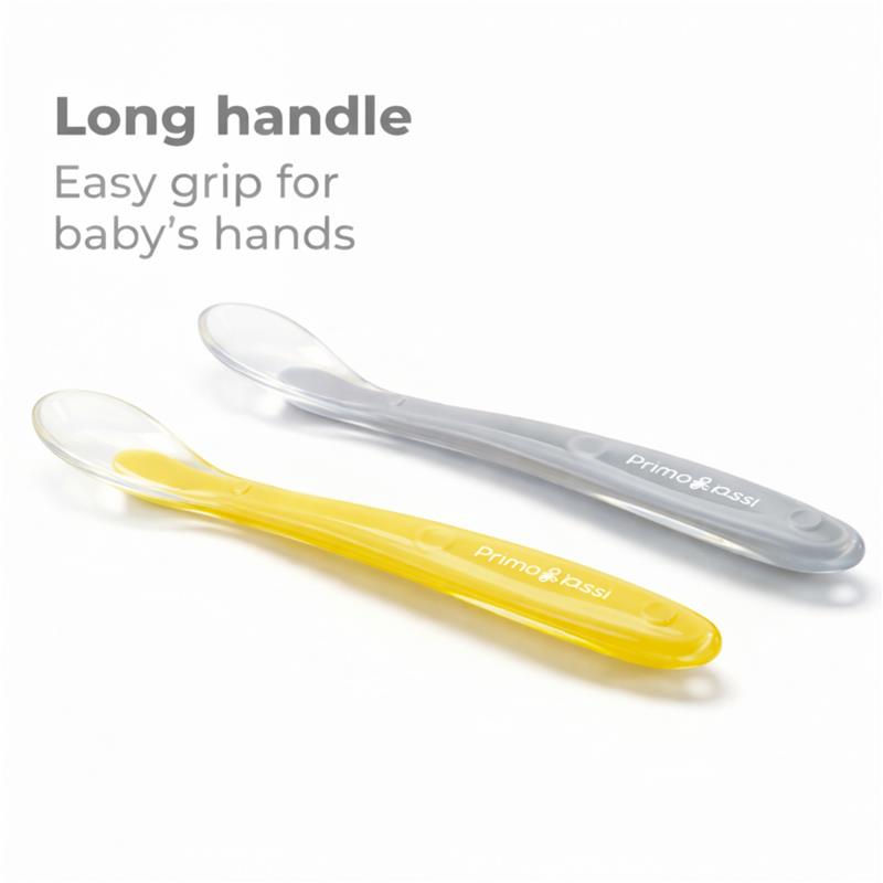 Primo Passi - 4Pk Silicone Spoon, Grey/Yellow Image 4